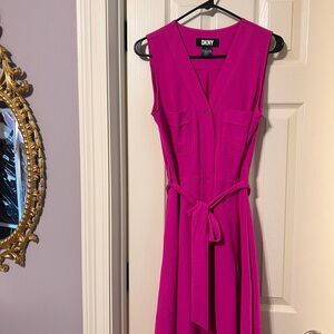 DKNY Fuchsia Sleeveless Dress